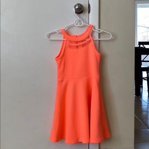Neon pink halter dress
